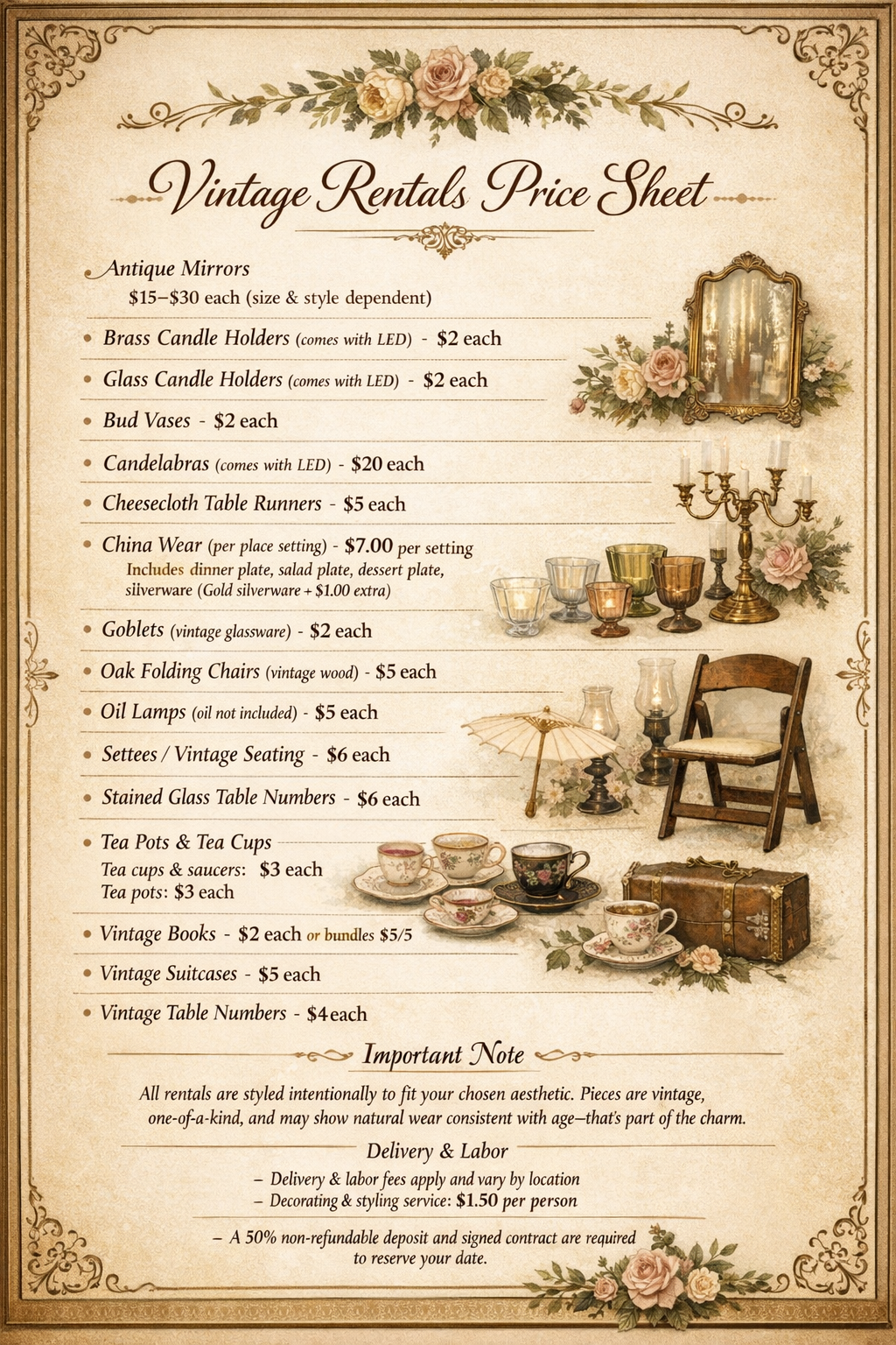 RENTAL MENU